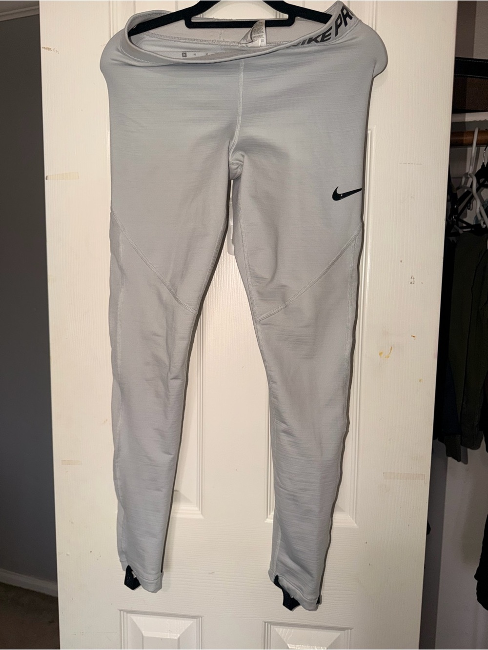Nike White Women’s Leggings with Black Swoosh